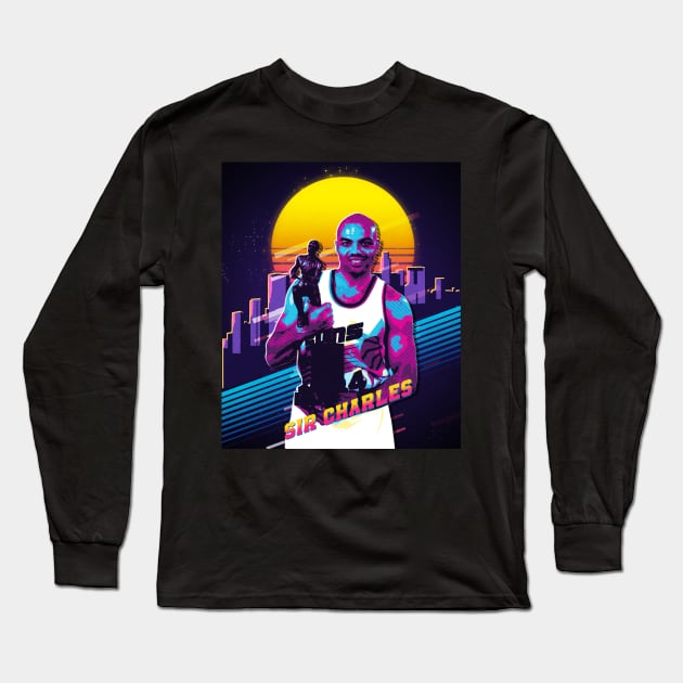 Charles Barkley The Chuck Basketball Legend Signature Vintage Retro 80s 90s Bootleg Rap Style Long Sleeve T-Shirt by CarDE